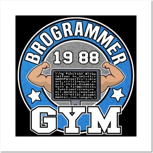 Funny Brogrammer Gym Logo Programmer Fitness Coder Posters and Art